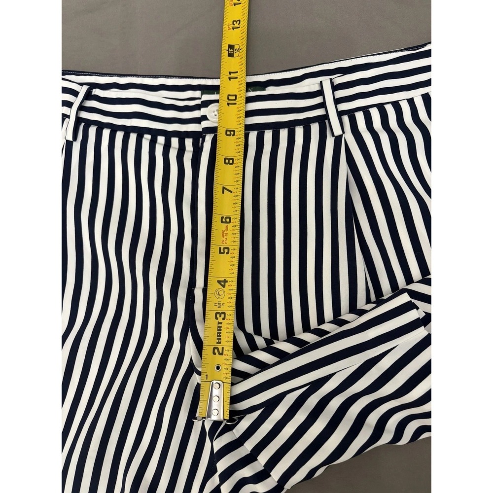 Lauren Ralph Lauren Size 12W Shorts Blue/white Stripe Lined Zip Beachy - Picture 2 of 8